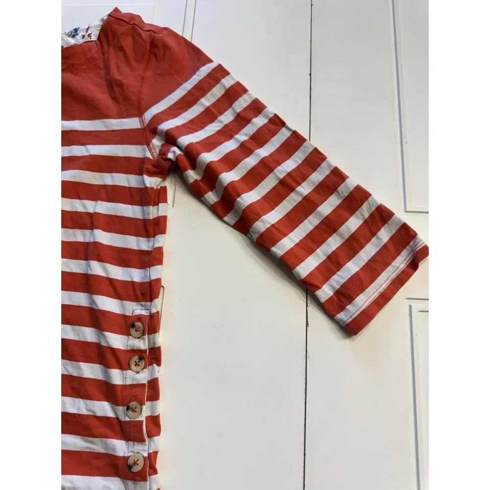 Anthropologie Maeve Womens Red White Striped Button Details Shirt Blouse Sz S - Picture 5 of 8
